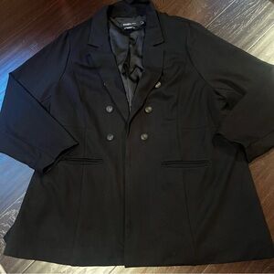 Torrid Black Elegant and Sophisticated Double-Breasted Pea Coat